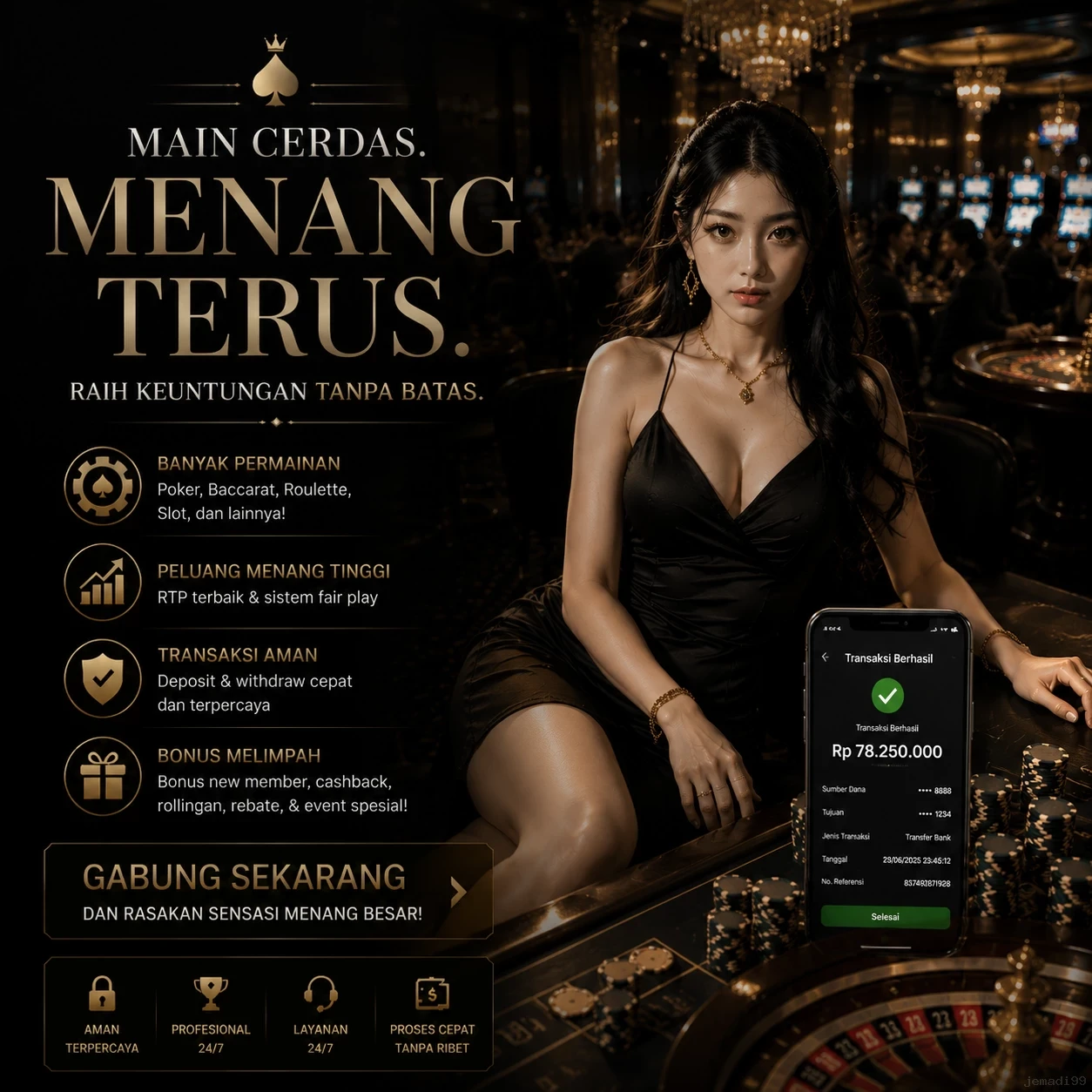Tampilan antarmuka jemadi99 APK v4.7.5 saat pengujian performa dan keamanan di perangkat Android